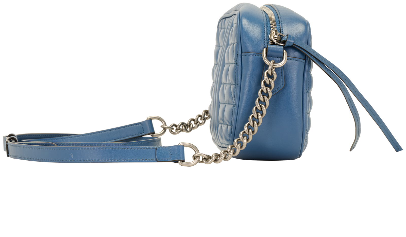 GG Marmont Small Matelasse, &pound;750, Handbags, Blue, Leather, Side view
